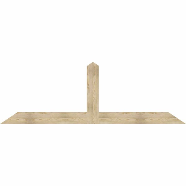 Ekena Millwork Portland Rough Sawn Timber Gable Bracket, Douglas Fir, 96"W x 32"H x 6"D x 6"F, 8/12 Pitch GBW096X32X0606POR00RDF - main